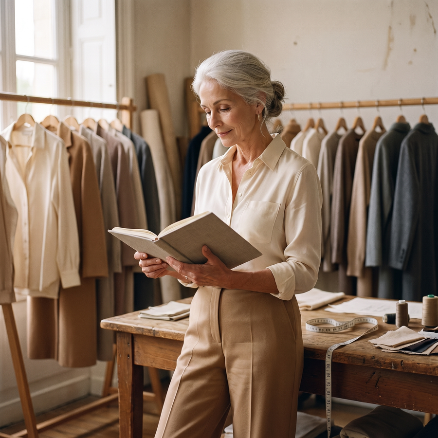 Delphine, fondatrice de Maison Cerisay, dans son atelier parisien